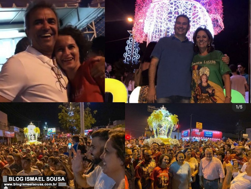 Visando as eleiÃ§Ãµes de 2020, polÃ­ticos marcam presenÃ§a na procissÃ£o de Santa Luzia