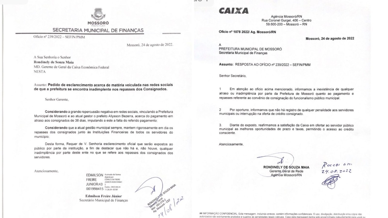 Caixa informa que Prefeitura de Mossoró paga consignados em dia