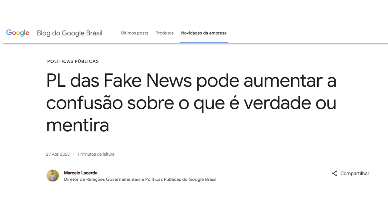 PL da Censura: Governo Lula compra briga contra Google e parlamentares reagem