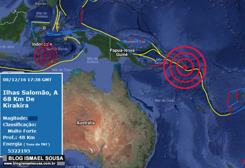Terremoto de 8.0 atinge Ilhas SalomÃ£o e gera alerta de tsunami