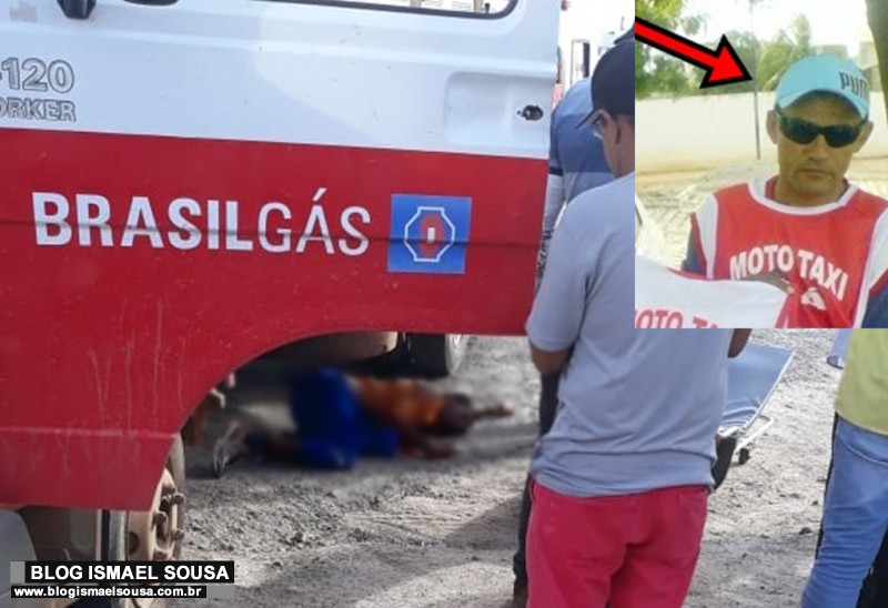 Gari morre em acidente envolvendo moto e caminhÃ£o do gÃ¡s em CaraÃºbas
