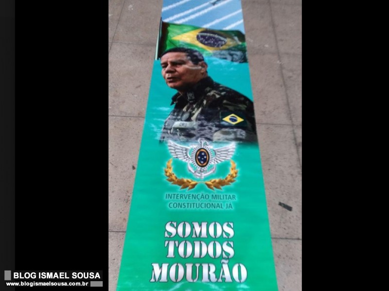 Intervencionistas de MossorÃ³ vÃ£o homenagear o General MourÃ£o com banner na PraÃ§a do Pax