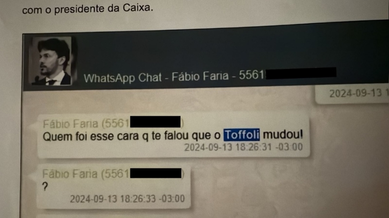 Conversas entre Fábio Faria e Vorcaro eram sobre voto de Toffoli em causa bilionária no STF
