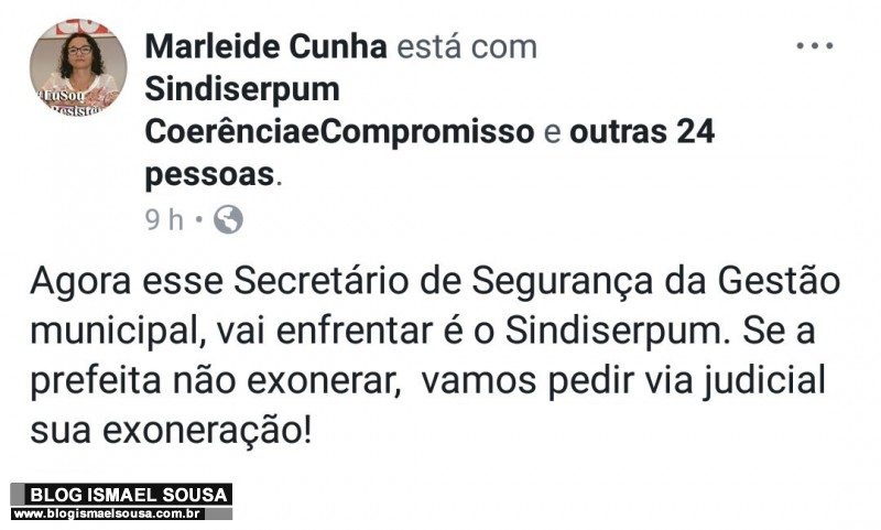 Sindiserpum ameaÃ§a acionar a justiÃ§a para pedir a exoneraÃ§Ã£o do secretÃ¡rio GirÃ£o
