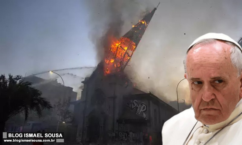 Cristofobia: Igrejas sÃ£o incendiadas e destruÃ­das no Chile; Papa nÃ£o se manifesta