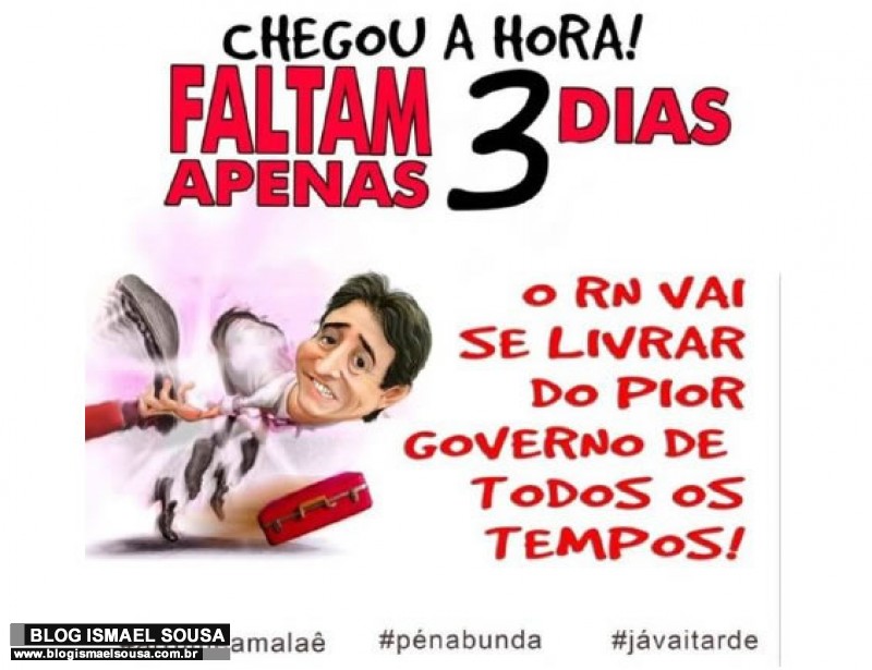 Servidores do Estado fazem contagem regressiva para se livrar de Robinson Faria