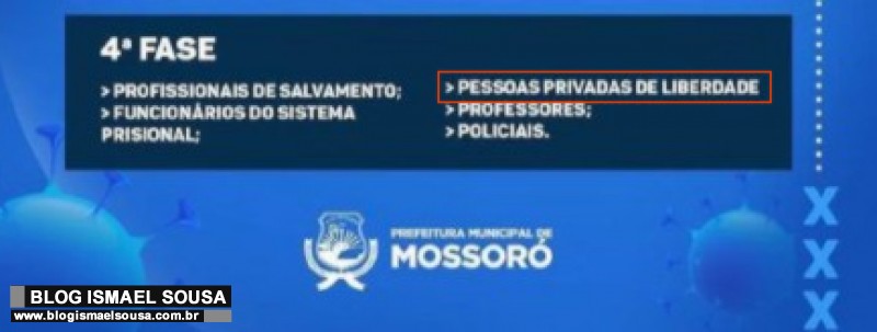 VacinaÃ§Ã£o em MossorÃ³ vai priorizar detentos na quarta fase