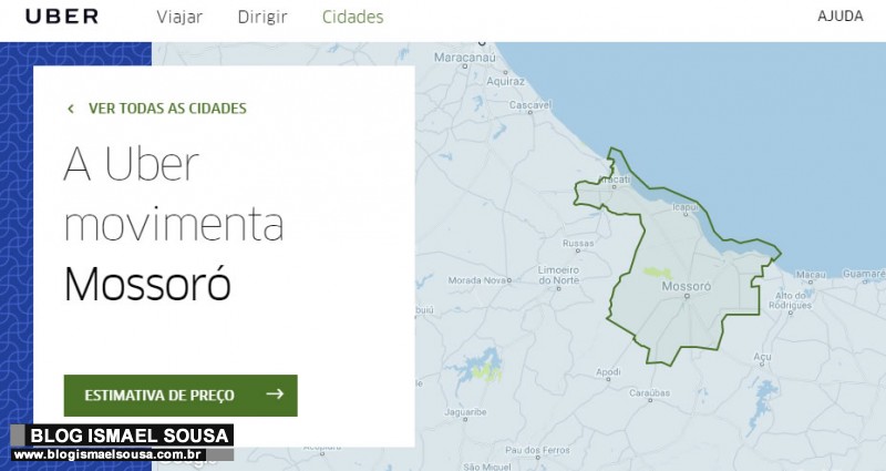 PÃ¡gina oficial do Uber inicia cadastro de motoristas em MossorÃ³