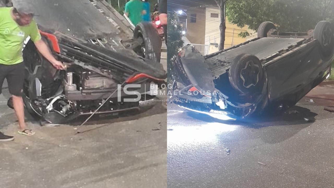 Jovens capotam veículo elétrico da BYD em Mossoró