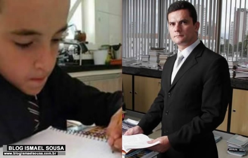 Garoto estuda de terno e gravata porque quer ser igual a SÃ©rgio Moro