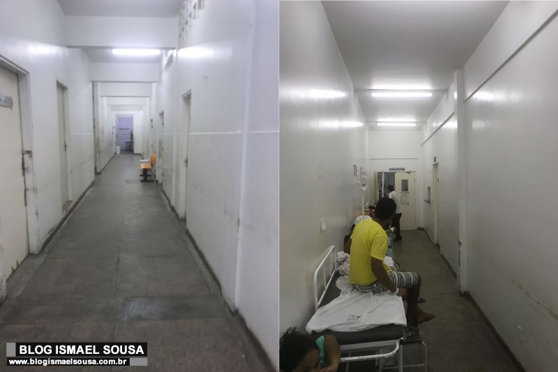 Farsa: pacientes do HRTM sÃ£o "jogados" para outros setores para direÃ§Ã£o mostrar corredores vazios