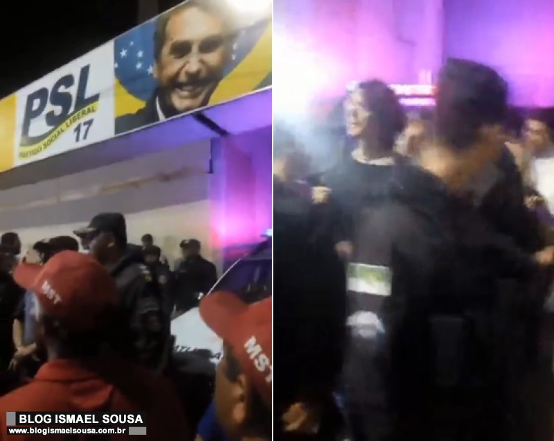 Em Natal, manifestantes sÃ£o presos pichando sede do partido de Bolsonaro