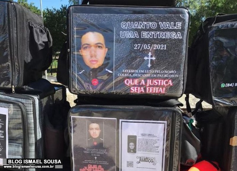 Entregadores de APP realizam novo protesto contra morte de colega em Mossoró