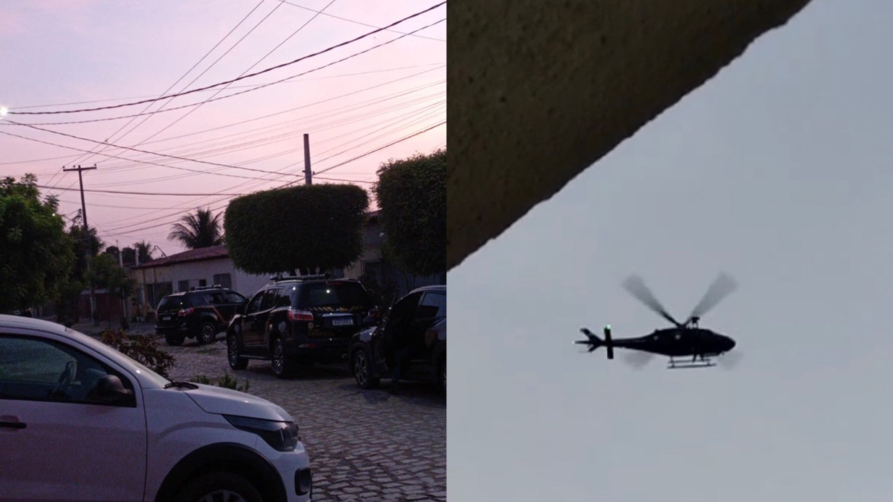 URGENTE: Polícia Federal nas ruas de Mossoró com apoio de helicóptero