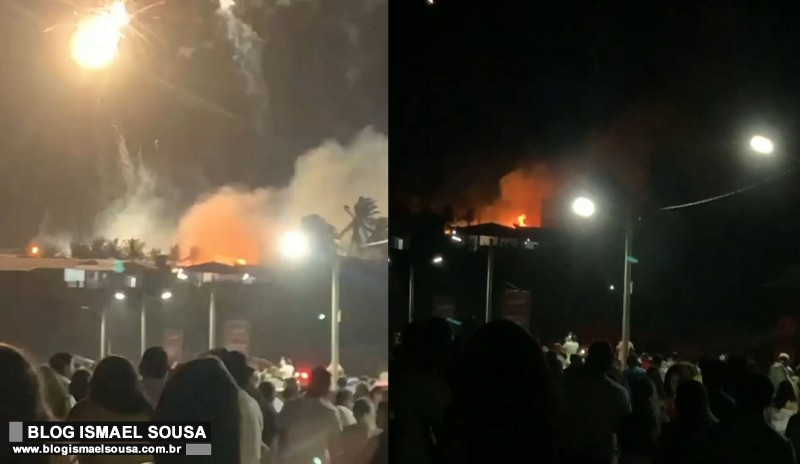 Princípio de incêndio foi registrado na Pedra do Chapéu durante queima de fogos em Tibau