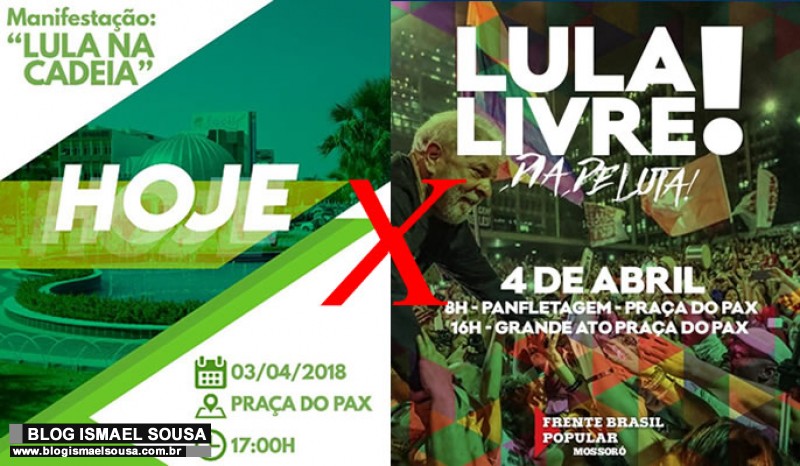 Manifestantes a favor e contra a prisÃ£o de Lula farÃ£o atos na PraÃ§a do Pax
