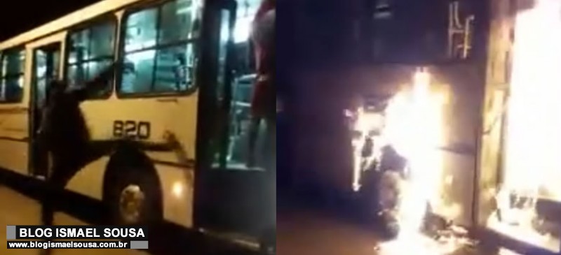 Criminosos incendeiam Ã´nibus e filmam desespero de passageiros na Grande Natal