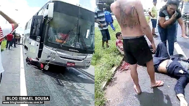 Ã”nibus com jogadores do Potiguar colide com moto e deixa feridos na BR-304