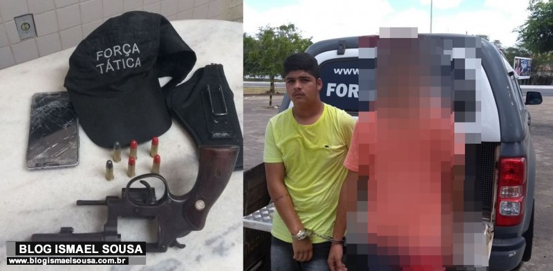 PolÃ­cia Militar apreende dupla armada com revÃ³lver na zona norte de MossorÃ³