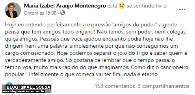 Izabel está chateada