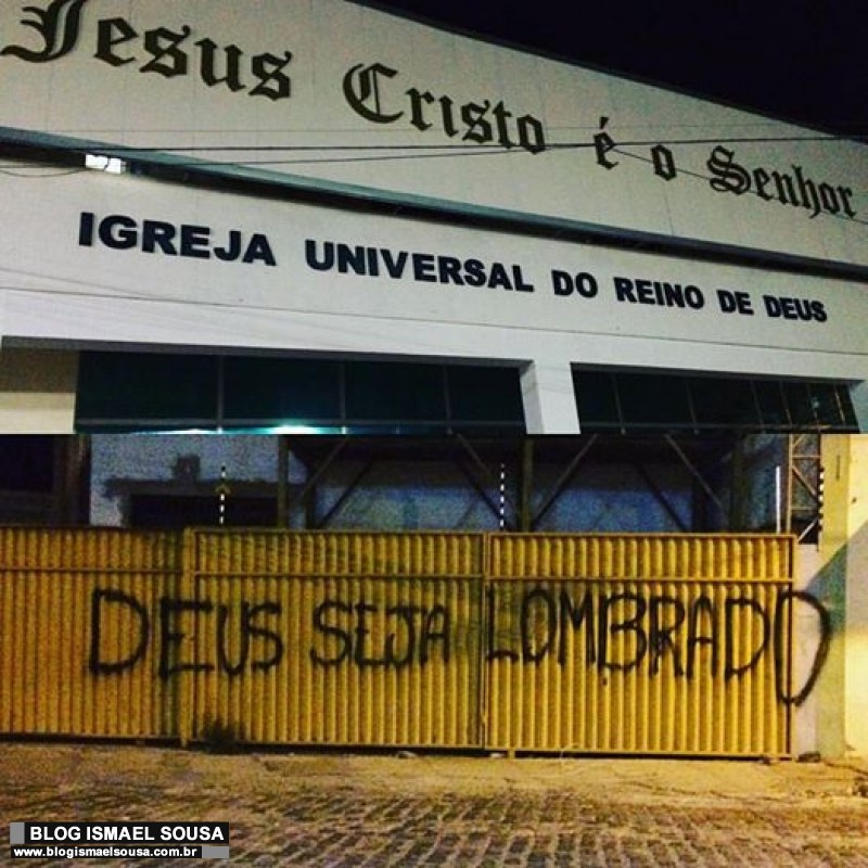 Igreja Universal Ã© pichada com frase de apologia Ã  maconha em MossorÃ³