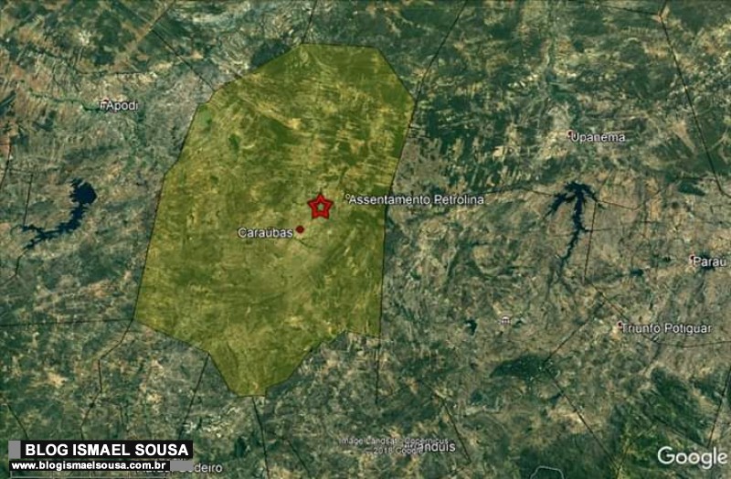 Tremor de terra na madrugada em CaraÃºbas foi de 2.7 na escala Richter