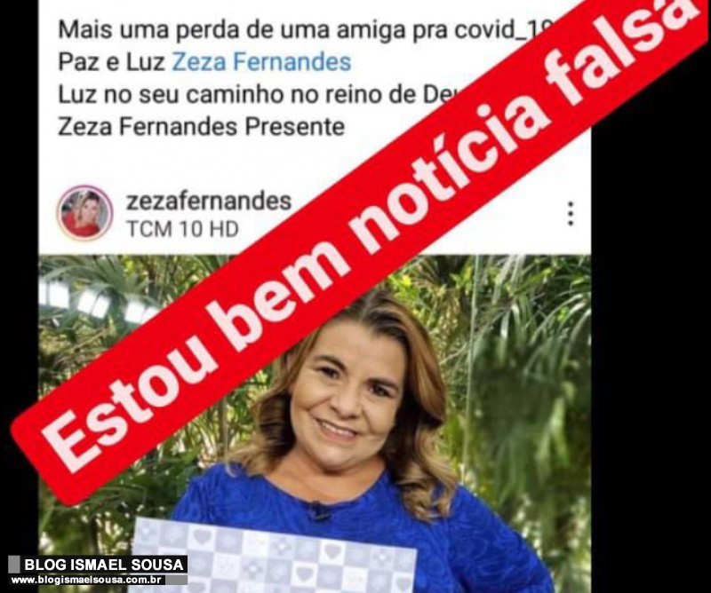 "Calmar": Apresentadora Zeza Fernandes não morreu de Covid