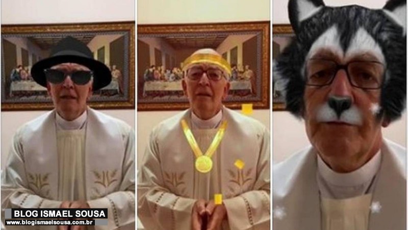 Ops: Padre transmite oraÃ§Ã£o com filtros nas redes sociais