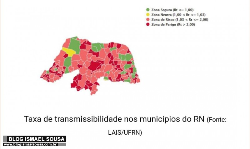Taxa de transmissÃ£o: MossorÃ³ e Natal sÃ£o consideradas Zonas Seguras