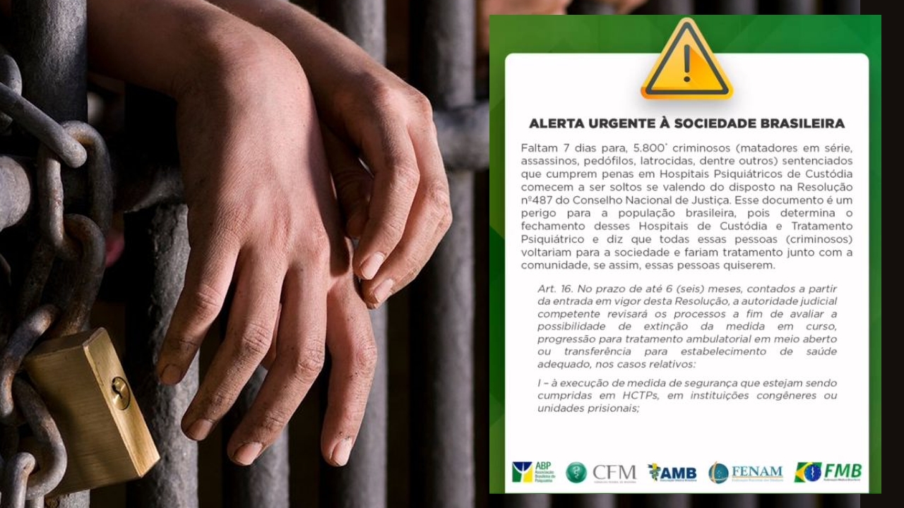 Associação de Psiquiatria alerta para a soltura de mais de 5 mil assassinos, pedófilos e latrocidas no país