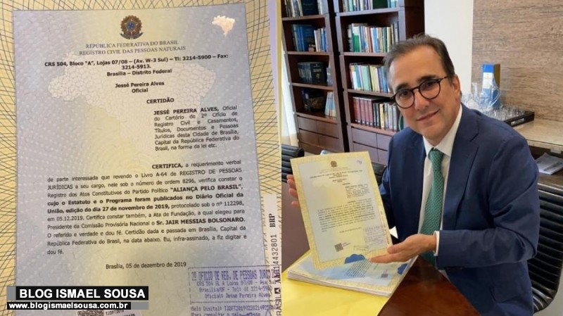 Novo partido de Bolsonaro tem sua criaÃ§Ã£o registrada em cartÃ³rio