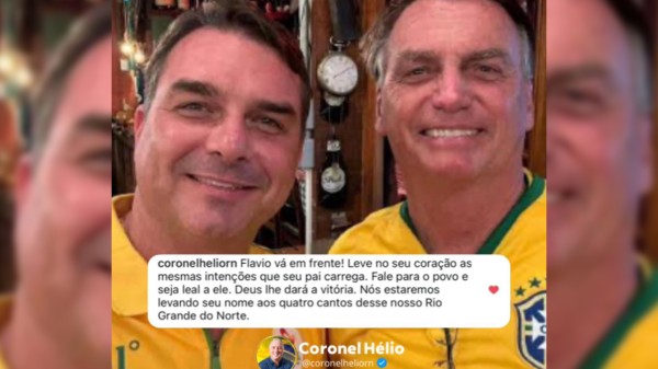 “Fale para o povo e seja leal a ele. Deus te dará a vitória”, dispara Coronel Hélio em apoio a Flávio Bolsonaro