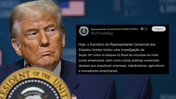 URGENTE: Trump abre investigação contra o Brasil por ataques a redes sociais americanas
