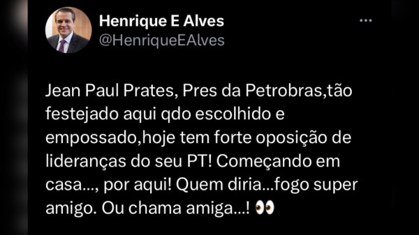 Henrique Alves diz que Jean Paul sofre processo de “fritura” no PT do RN