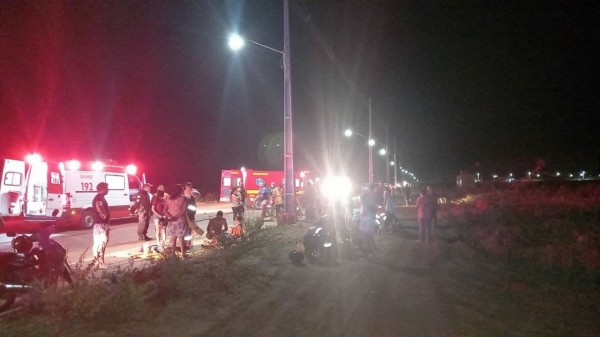Suposto racha de motos termina em acidente com vários feridos em Mossoró