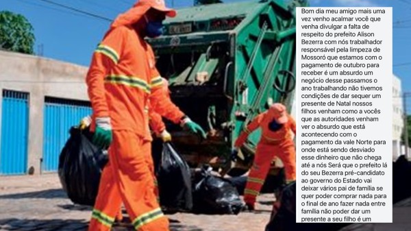 Profissionais da limpeza denunciam atraso salarial em Mossoró e cobram explicações da Prefeitura