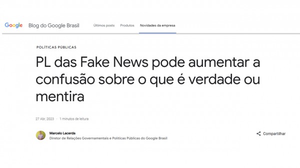 PL da Censura: Governo Lula compra briga contra Google e parlamentares reagem