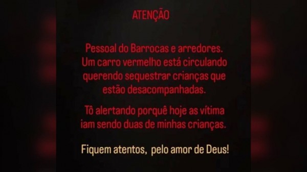 Alerta: Relatos de tentativas de sequestro de crianças aumentam em Mossoró