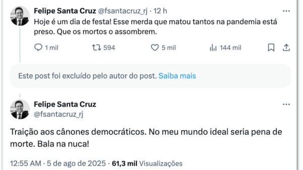 Ex-presidente da OAB defende “bala na nuca” de Bolsonaro