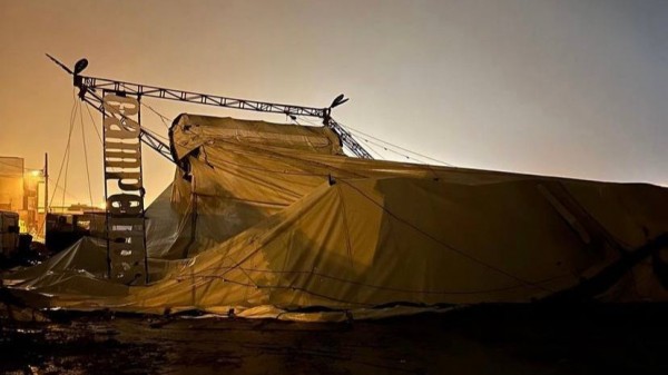 Estrutura do Circo Los Campelos desaba após fortes chuvas na Paraíba
