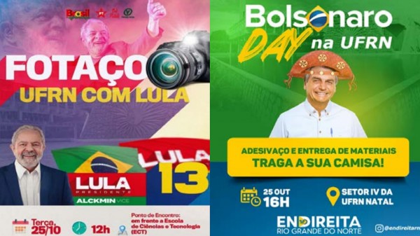 TRE-RN libera ato pró-Lula e proíbe ato de Bolsonaro na UFRN