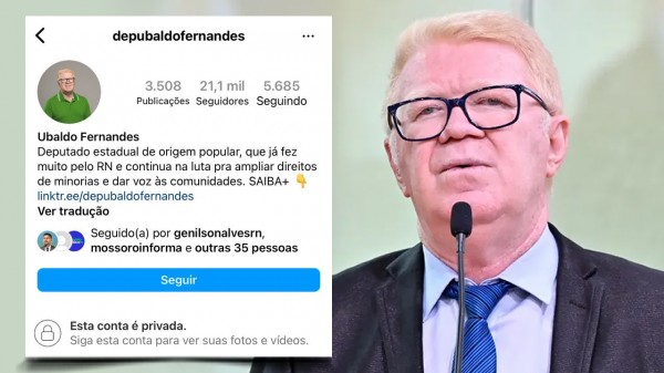 Temendo críticas, Ubaldo tranca suas redes sociais
