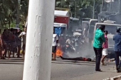 Em Natal, moradores bloqueiam via com corpo em protesto contra aÃ§Ã£o da PM