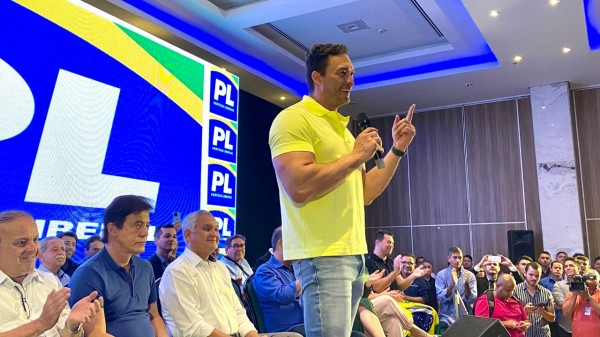 Styvenson no evento do PL: ‘primeira vez que estou em um palanque’