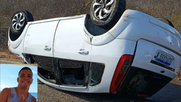 Capotamento mata motorista na RN-404, em Ponta do Mel