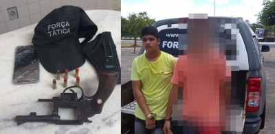 PolÃ­cia Militar apreende dupla armada com revÃ³lver na zona norte de MossorÃ³