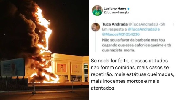 Ex-ator da Globo comemora incêndio em estátua da Havan e ataca Luciano Hang