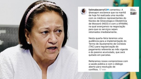 Em contato com o Blog, Fátima diz que está em negociação com obstetras de Mossoró