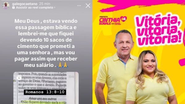 Vice-prefeito eleito diz que ficou devendo 10 sacos de cimento; mas calma, ele vai pagar!