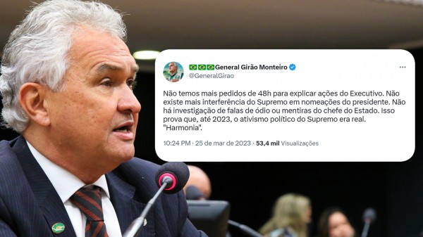General Girão critica silêncio do STF: 'Não temos mais pedidos de 48h para explicar ações do Executivo'